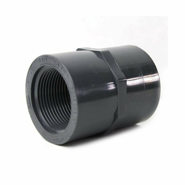 Thrifco Plumbing 1-1/4 Inch Threaded x Threaded PVC Coupling SCH 80 8213770